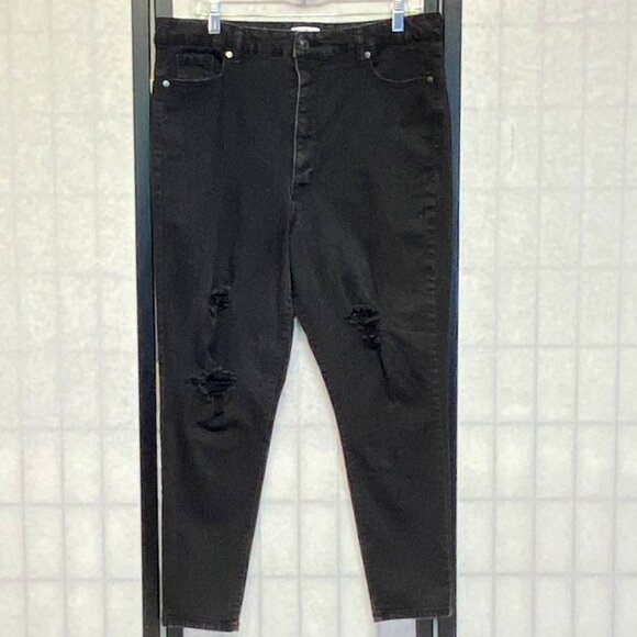 Sofia Super High Rise Rosa Curvy Distressed Ankle Button Fly Jeans 18 Stretch - Picture 1 of 13